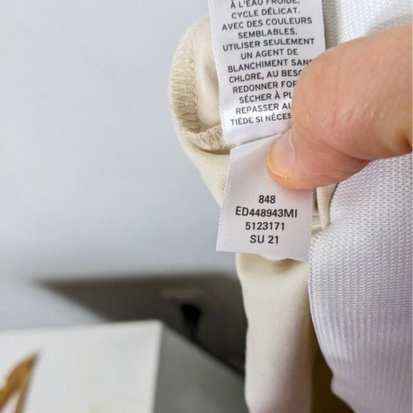 OPEN EDIT Women's Split Hem Knit Skinny Pants NWT Size Large Ivory Birch - Picture 6 of 9